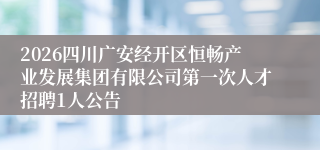 2026四川广安经开区恒畅产业发展集团有限公司第一次人才招聘1人公告