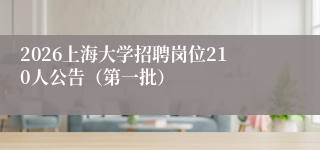 2026上海大学招聘岗位210人公告(第一批)