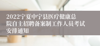 2022宁夏中宁县医疗健康总院自主招聘备案制工作人员考试安排通知