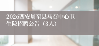 2026西安周至县马召中心卫生院招聘公告（3人）