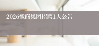 2026徽商集团招聘1人公告