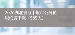 2026湖北省考十堰市公务员职位表下载(585人)