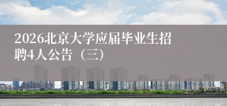 2026北京大学应届毕业生招聘4人公告（三）