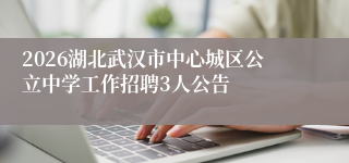 2026湖北武汉市中心城区公立中学工作招聘3人公告