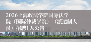 2026上海政法学院国际法学院（国际仲裁学院）（派遣制人员）招聘1人公告