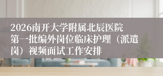 2026南开大学附属北辰医院第一批编外岗位临床护理（派遣岗）视频面试工作安排 