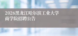 2026黑龙江哈尔滨工业大学商学院招聘公告