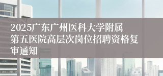 2025广东广州医科大学附属第五医院高层次岗位招聘资格复审通知
