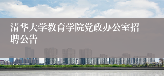 清华大学教育学院党政办公室招聘公告