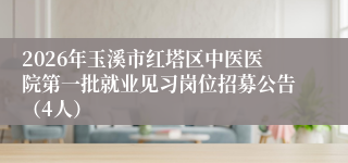 2026年玉溪市红塔区中医医院第一批就业见习岗位招募公告（4人）