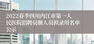 2022春季四川内江市第一人民医院招聘员额人员拟录用名单公示