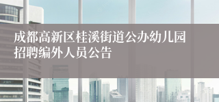 成都高新区桂溪街道公办幼儿园招聘编外人员公告