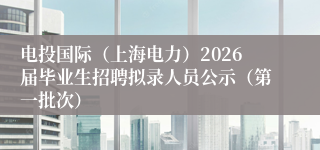 电投国际(上海电力)2026届毕业生招聘拟录人员公示(第一批次)