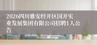 2026四川雅安经开区国开实业发展集团有限公司招聘1人公告