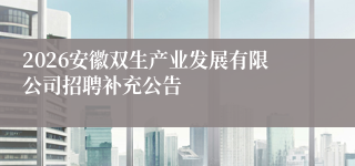 2026安徽双生产业发展有限公司招聘补充公告
