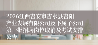 2026江西吉安市吉水县吉阳产业发展有限公司及下属子公司第一批招聘岗位取消及考试安排公告