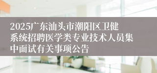 2025广东汕头市潮阳区卫健系统招聘医学类专业技术人员集中面试有关事项公告