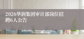 2026华润集团审计部岗位招聘6人公告