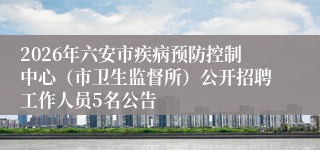 2026年六安市疾病预防控制中心（市卫生监督所）公开招聘工作人员5名公告