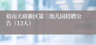眉山天府新区第三幼儿园招聘公告（13人）