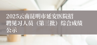 2025云南昆明市延安医院招聘见习人员（第三批）综合成绩公示