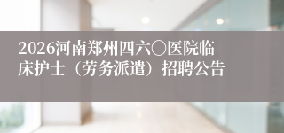 2026河南郑州四六〇医院临床护士（劳务派遣）招聘公告