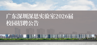 广东深圳深思实验室2026届校园招聘公告
