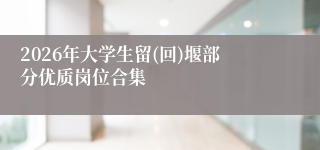 2026年大学生留(回)堰部分优质岗位合集