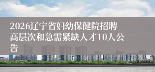 2026辽宁省妇幼保健院招聘高层次和急需紧缺人才10人公告