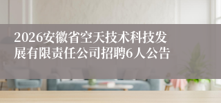 2026安徽省空天技术科技发展有限责任公司招聘6人公告