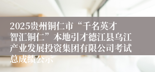 2025贵州铜仁市“千名英才智汇铜仁”本地引才德江县乌江产业发展投资集团有限公司考试总成绩公示