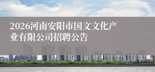 2026河南安阳市国文文化产业有限公司招聘公告