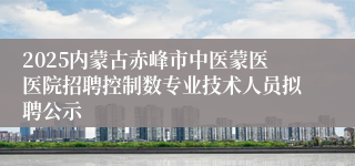 2025内蒙古赤峰市中医蒙医医院招聘控制数专业技术人员拟聘公示