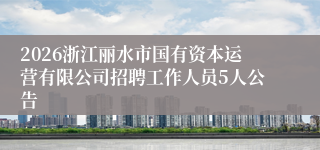 2026浙江丽水市国有资本运营有限公司招聘工作人员5人公告