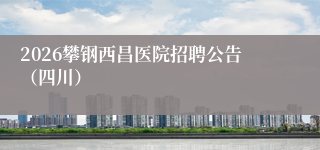 2026攀钢西昌医院招聘公告（四川）