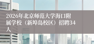 2026年北京师范大学海口附属学校(新埠岛校区)招聘34人