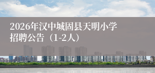 2026年汉中城固县天明小学招聘公告（1-2人）