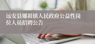 远安县嫘祖镇人民政府公益性岗位人员招聘公告
