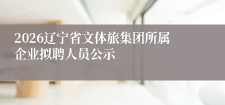 2026辽宁省文体旅集团所属企业拟聘人员公示