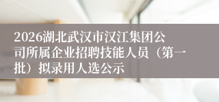 2026湖北武汉市汉江集团公司所属企业招聘技能人员(第一批)拟录用人选公示