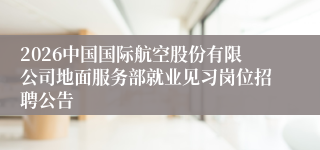 2026中国国际航空股份有限公司地面服务部就业见习岗位招聘公告