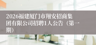 2026福建厦门市翔安招商集团有限公司招聘1人公告（第一期）