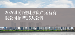 2026山东省财欣资产运营有限公司招聘15人公告