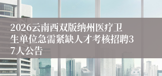 2026云南西双版纳州医疗卫生单位急需紧缺人才考核招聘37人公告
