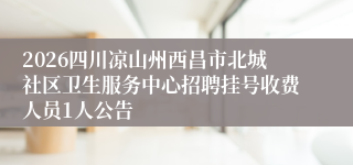 2026四川凉山州西昌市北城社区卫生服务中心招聘挂号收费人员1人公告