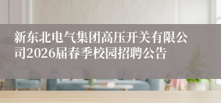 新东北电气集团高压开关有限公司2026届春季校园招聘公告