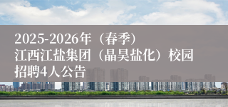 2025-2026年（春季）江西江盐集团（晶昊盐化）校园招聘4人公告