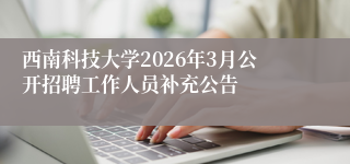 西南科技大学2026年3月公开招聘工作人员补充公告