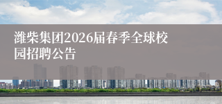 潍柴集团2026届春季全球校园招聘公告