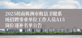 2025胡南株洲市攸县卫健系统招聘事业单位工作人员A15岗位递补名单公告